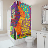 Rideaux De Douche Patchwork indien turc festier Mandala (En situation)