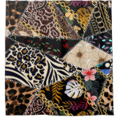 Rideaux De Douche Patchwork Leopard : Ethnic Lining Design. (Devant)