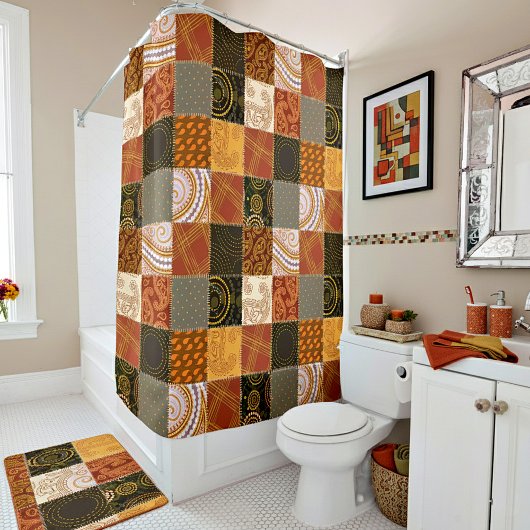 Rideaux De Douche Patchwork lumineux d'automne