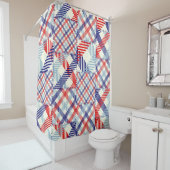 Rideaux De Douche Patchwork Plaid Classique : Motif Carré (En situation)