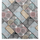 Rideaux De Douche Patchwork quilt céramique cercles mandala pâte (Devant)
