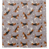 Rideaux De Douche Pâtes et os Beagle mignons Gris (Devant)