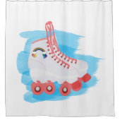Rideaux De Douche Patins à rouleaux avec éclaboussure d'aquarelle (Devant)