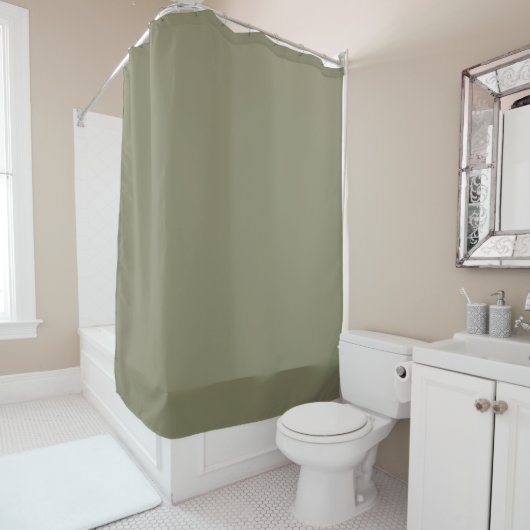 Rideaux De Douche Patrimoine Moderne Uni Sage Profond (En situation)