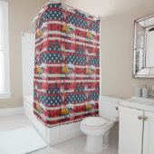 Rideaux De Douche Patriotic Shower Curtain Eagle & Flag Home Style (En situation)