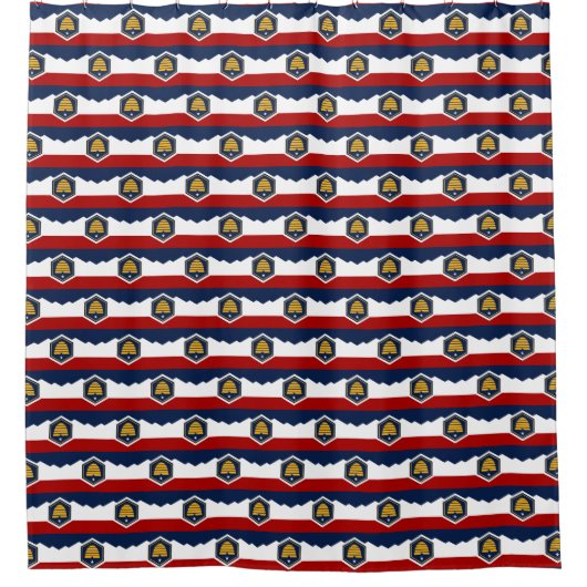 Rideaux De Douche Patriotic Shower Curtain with Flag of Utah, USA (Devant)