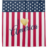 Rideaux De Douche Patriotique dire que j'aime l'Amérique US Drapeau (Devant)