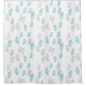 Rideaux De Douche Pattern Blue & Gray Leaves (Devant)