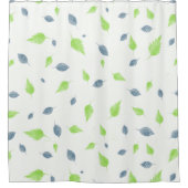 Rideaux De Douche Pattern Blue & Green Leaves (Devant)