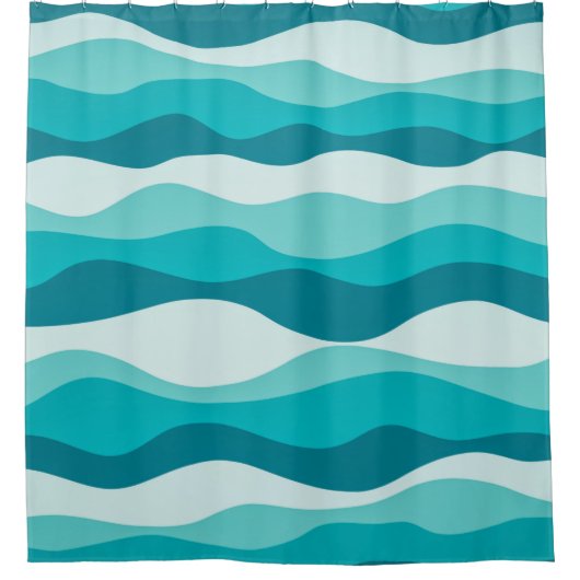Rideaux De Douche Pattern Blue Ocean Waves | (Devant)