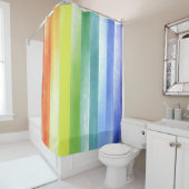 Rideaux De Douche Pattern de Vertical Rainbow | (En situation)