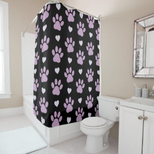 Rideaux De Douche Pattern of paws, Dog paws, Lilac paws, Hearts