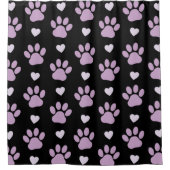 Rideaux De Douche Pattern of paws, Dog paws, Lilac paws, Hearts (Devant)