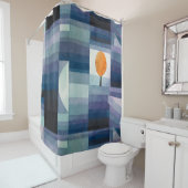 Rideaux De Douche Paul Klee Abstrait Tree Blue Peinture (En situation)