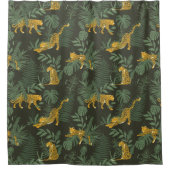 Rideaux De Douche Paume de la jungle tropicale feuille léopard (Devant)