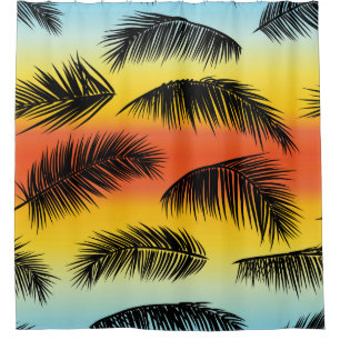 Rideaux De Douche Paume tropicale feuille motif