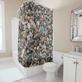 Rideaux De Douche Pavement pebble textureabstract, home decor, backg (En situation)