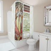 Rideaux De Douche Pavillon d'Autrichien d'Alfons Mucha 1900 (En situation)