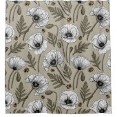 Rideaux De Douche Pavot blanc et coccinelle (Devant)