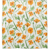 Rideaux De Douche Pavot de Californie, fleurs d'été, orange wil (Devant)