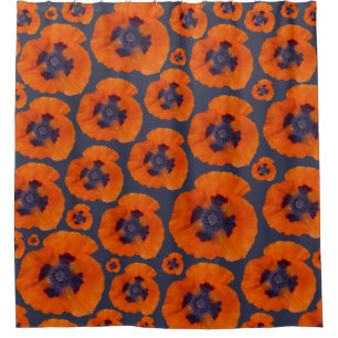 Rideaux De Douche Pavot orange écarlate 1