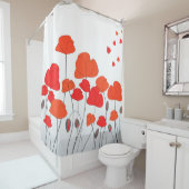 Rideaux De Douche Pavots oranges rouges (En situation)
