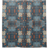 Rideaux De Douche Pays Blue Rust Rustique Ferme (Devant)