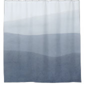 Rideaux De Douche Paysage Abstrait bleu-gris sérique (Devant)