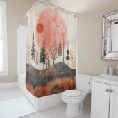 Rideaux De Douche Paysage Abstrait de Boho (13) (En situation)