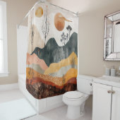 Rideaux De Douche Paysage Abstrait de Boho (15) (En situation)