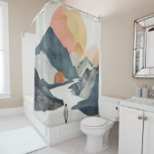 Rideaux De Douche Paysage Abstrait de Boho (2) (En situation)