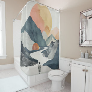 Rideaux De Douche Paysage Abstrait de Boho (2)