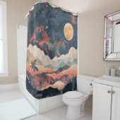 Rideaux De Douche Paysage Abstrait de Boho (24) (En situation)