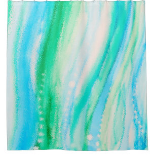 Rideaux De Douche Paysage aquatique Peinture à l'encre d'alcool