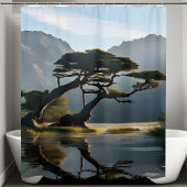 Rideaux De Douche Paysage bruyant Pine Tree à thème extérieur