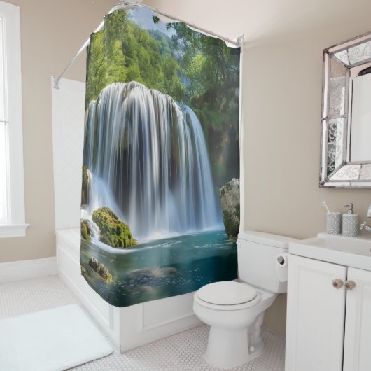 Rideaux De Douche Paysage de cascade (En situation)