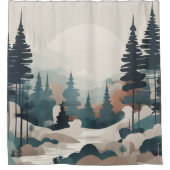 Rideaux De Douche Paysage de la forêt de Boho (Devant)
