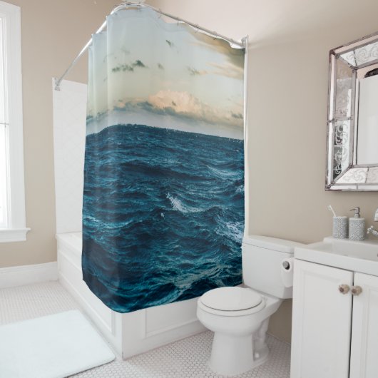 Rideaux De Douche Paysage de la mer (En situation)