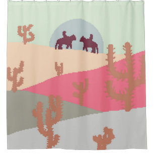 Rideaux De Douche Paysage de montagne pics au coucher du soleil sur