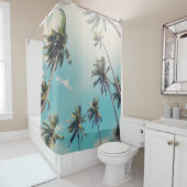 Rideaux De Douche Paysage de plage tropicale de Serenity (En situation)