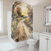 Rideaux De Douche Paysage de Sunset Country Road (En situation)