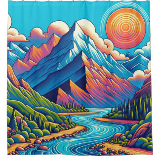 Rideaux De Douche Paysage des montagnes