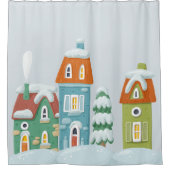 Rideaux De Douche Paysage d'hiver Maisons de neige Noël (Devant)