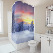 Rideaux De Douche Paysage hivernal (En situation)