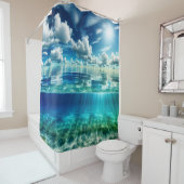 Rideaux De Douche "Paysage marin serein avec fond de sable" (En situation)