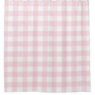 Rideaux De Douche Paysage Pastel Pink Buffalo Check Plaid