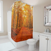 Rideaux De Douche Paysage pittoresque du Chemin d'Automne (En situation)