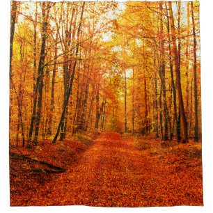 Rideaux De Douche Paysage pittoresque du Chemin d'Automne