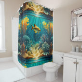 Rideaux De Douche Paysage sous-marin tropical trois (En situation)