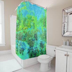 Rideaux De Douche Paysage verdoyant et bleu du jardin